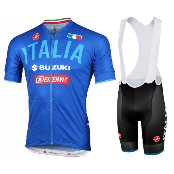 TEAM ITALIA 2.0 Fahrradbekleidung Satz Fahrradtrikot Kurzarm Trikot und Kurz Trägerhose