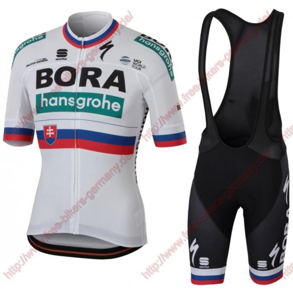 Radsport BORA-hansgrohe Slovak champion 2018 Radbekleidung Satz Trikot Kurzarm+Trägerhosen Set