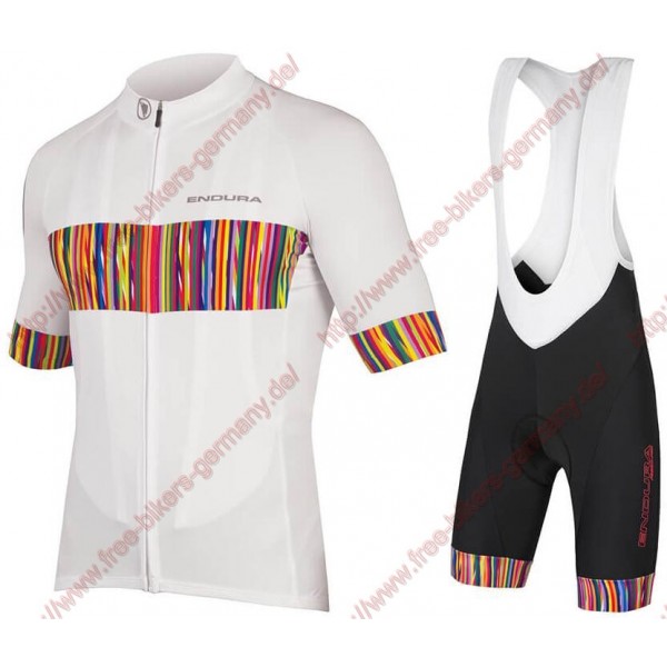 Radsport ENDURA Graphics Pinstripe Radbekleidung Satz Trikot Kurzarm+Trägerhosen Set