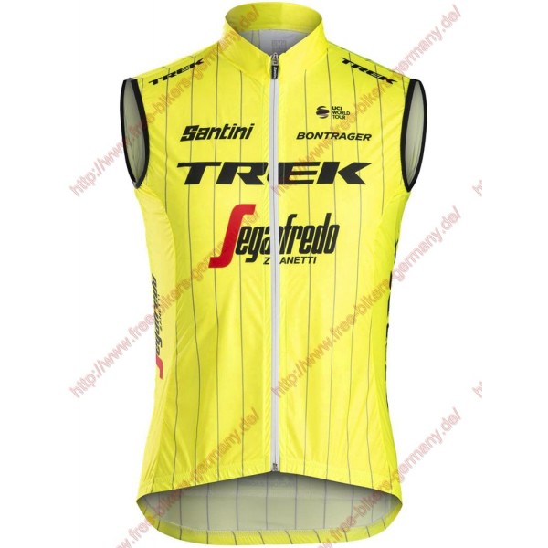 Radsport TREK-SEGAFREDO 2018 fluo gelb Windstopper ärmelloses Trikot Kurz