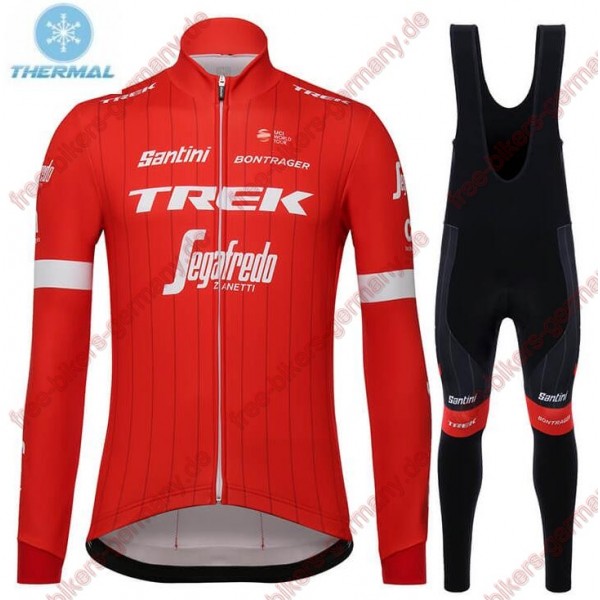 Profiteam 2018 Trek Segafredo rot thermique Fahrradbekleidung Trikot Langarm+Lang Trägerhose