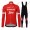 Profiteam 2018 Trek Segafredo rot Fahrradbekleidung Trikot Langarm+Lang Trägerhose