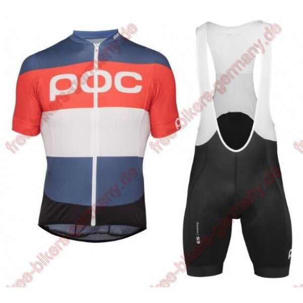 Profiteam 2018 POC Essential prismane multi red Radbekleidung Satz Trikot Kurzarm+Trägerhosen Sets 26476QD