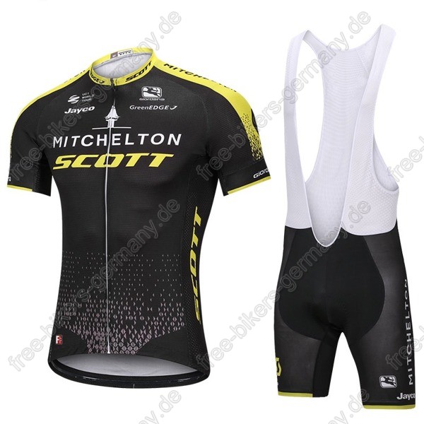 Mitchelton Scott Radbekleidung Satz Trikot Kurzarm+Trägerhosen Set 2018