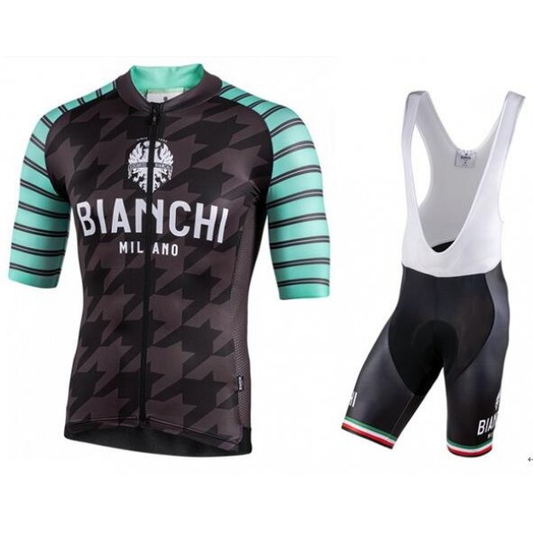 Fahrradbekleidung Radsport 2020 BIANCHI MILANO Flumini Trikot Kurzarm Outlet+Pelau Trägerhosen Set