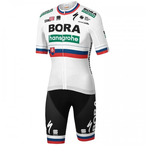 Fahrradbekleidung Radsport 2020 BORA-hansgrohe Slovakian Champion Radbekleidung Satz Trikot Kurzarm+Fahrradhose Set Outlet