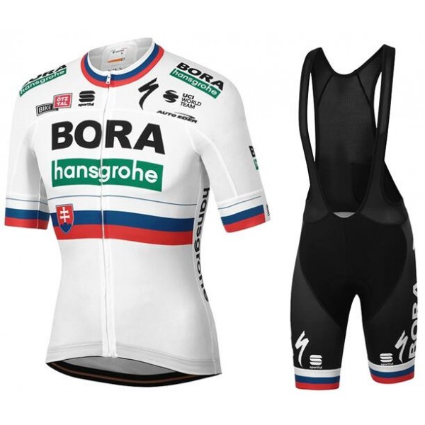 Fahrradbekleidung Radsport 2020 BORA-hansgrohe Slowakischer Meister Radbekleidung Satz Trikot Kurzarm+Trägerhosen Set Outlet