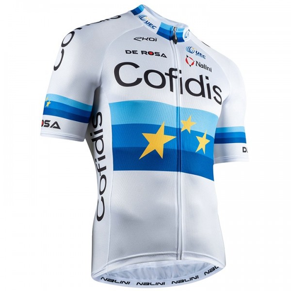 Fahrradbekleidung Radsport 2020 COFIDIS Trikot Kurzarm Outlet EU Champion Elia Viviani