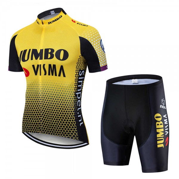 Fahrradbekleidung Radsport 2020 TEAM JUMBO-VISMA Radbekleidung Satz Trikot Kurzarm+Fahrradhose Set Outlet