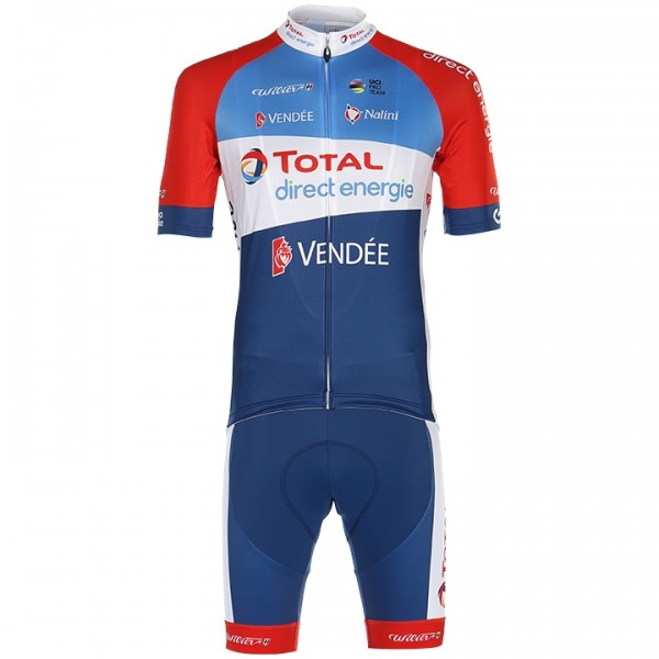 Fahrradbekleidung Radsport 2020 Team Total Direct Energie Radbekleidung Satz Trikot Kurzarm+Fahrradhose Set Outlet