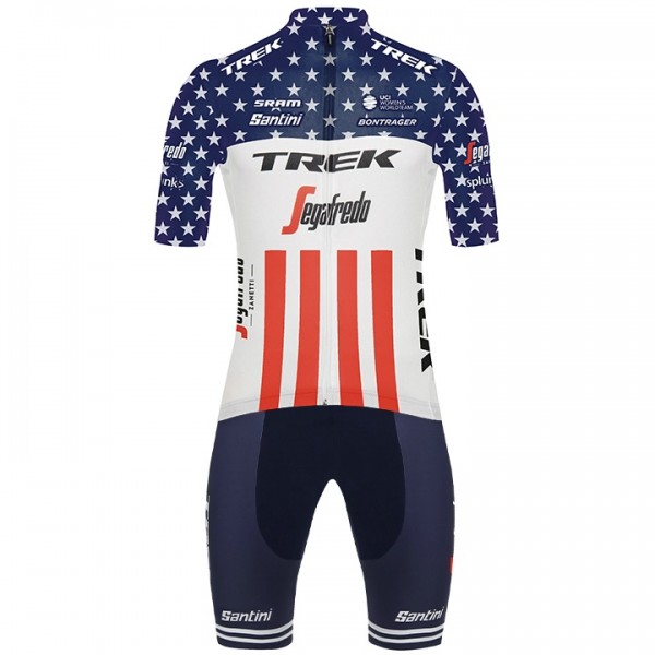 Fahrradbekleidung Radsport 2020 TREK-SEGAFREDO Amerikanischer Meister Radbekleidung Satz Trikot Kurzarm+Fahrradhose Set Outlet