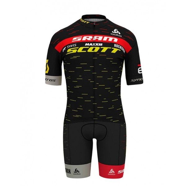 Fahrradbekleidung Radsport 2020 SCOTT SRAM Pro Race Radbekleidung Satz Trikot Kurzarm+Trägerhosen Set Outlet 3YEGR