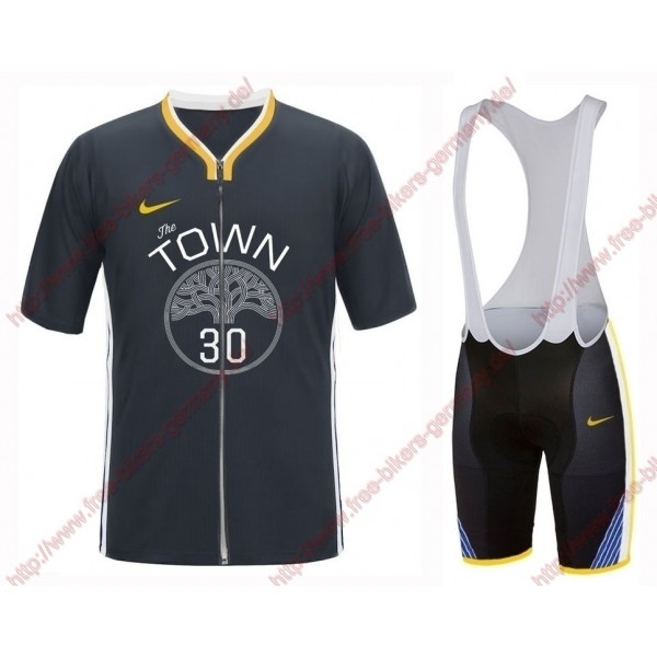 Profiteams Golden State Warriors Stephen Curry 2019 Radbekleidung Satz Trikot Kurzarm+Trägerhosen Set Outlet