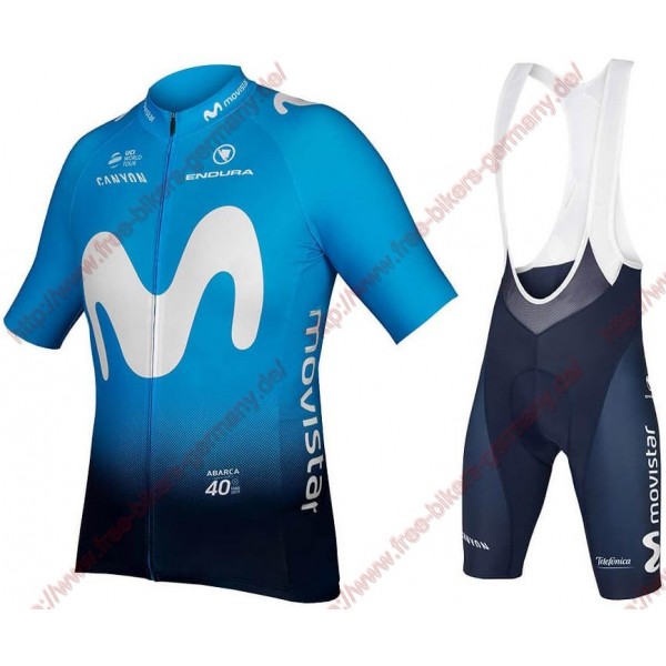 Profiteams MOVISTAR TEAM 2019 Radbekleidung Satz Trikot Kurzarm+Trägerhosen Set Outlet