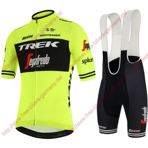 Profiteams Trek Segafredo 2019 training Fluo gelb Radbekleidung Satz Trikot Kurzarm+Trägerhosen Set Outlet