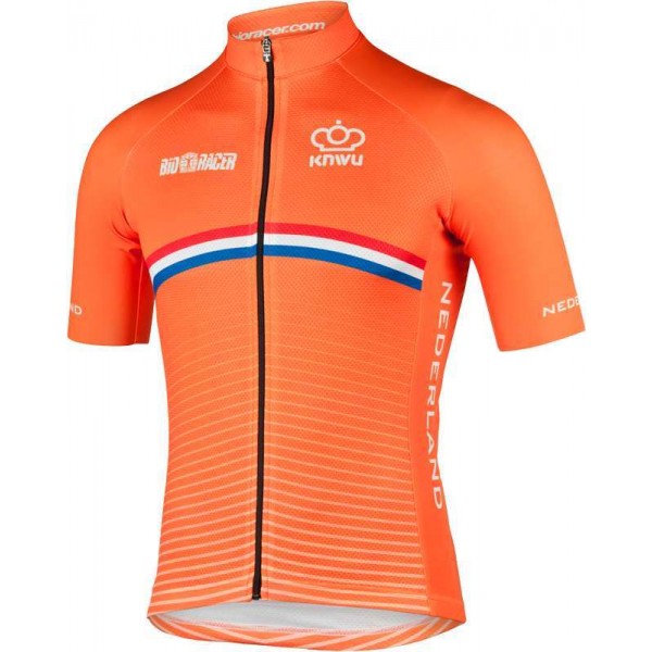 NIEDERLANDE 2022 Radtrikot kurzarm(langer RV)-Radsport-National-Team