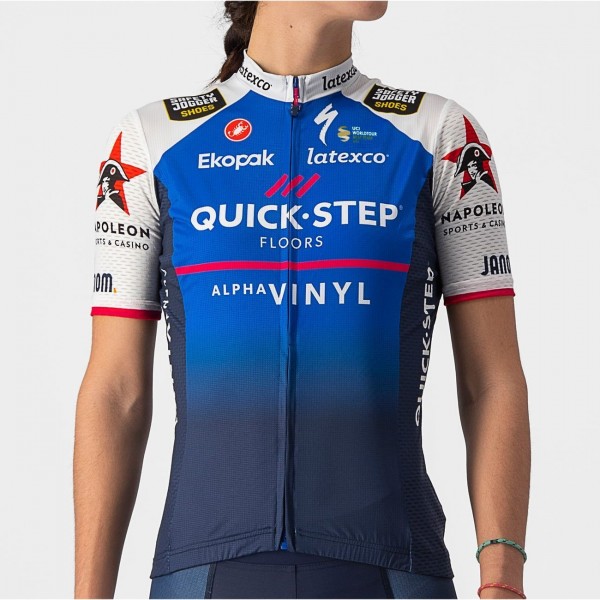 Quick Step-Alpha Vinyl 2022 Competizione Radtrikot Damen kurzarm-Radsport-Profi-Team