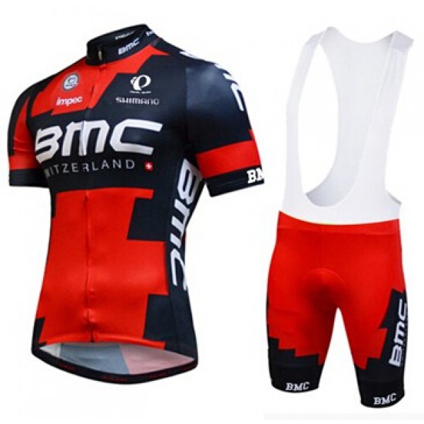 2015 BMC Fahrradbekleidung Satz Fahrradtrikot Kurzarm Trikot und Kurz Trägerhose NQWT960