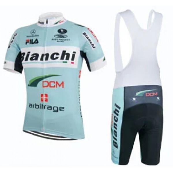 2015 Bianchi DCM Fahrradbekleidung Satz Fahrradtrikot Kurzarm Trikot und Kurz Trägerhose HAMS207