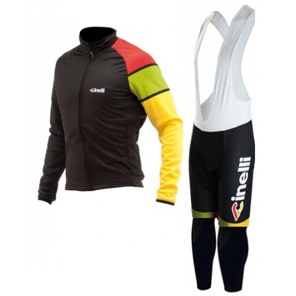 2015 Cinelli Fahrradbekleidung Radtrikot Satz Langarm und Lange Trägerhose KQBX342