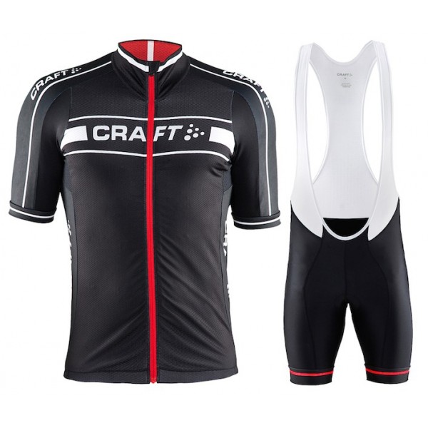 Craft Bike Grand Tour Schwarz-Rot 2015 Fahrradbekleidung Satz Fahrradtrikot Kurzarm Trikot und Kurz Trägerhose SJEX953