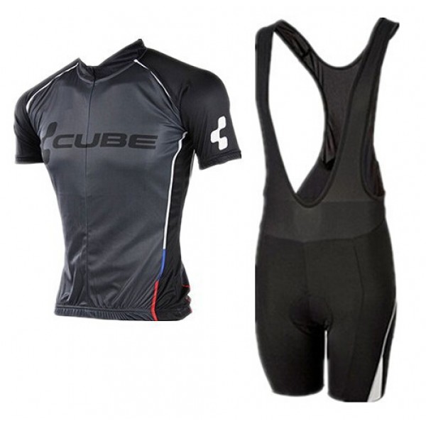 2015 Cube schwarz Fahrradbekleidung Satz Fahrradtrikot Kurzarm Trikot und Kurz Trägerhose MWMC422