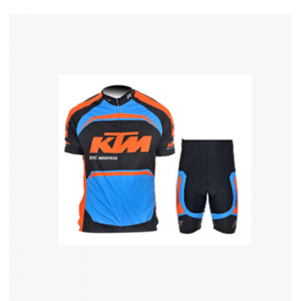 2015 KTM Proteam Blau Schwarz Radbekleidung Radtrikot Kurzarm und Fahrradhosen Kurz IBQX167