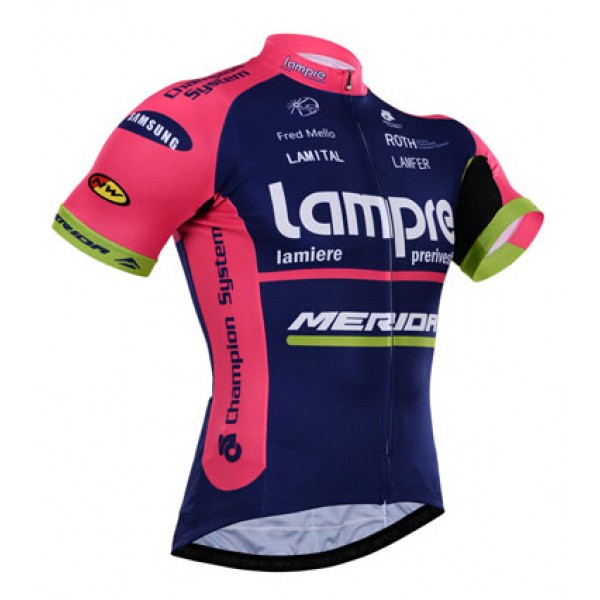 2015 Lampre Merida Radtrikot Kurzarm EXLH856