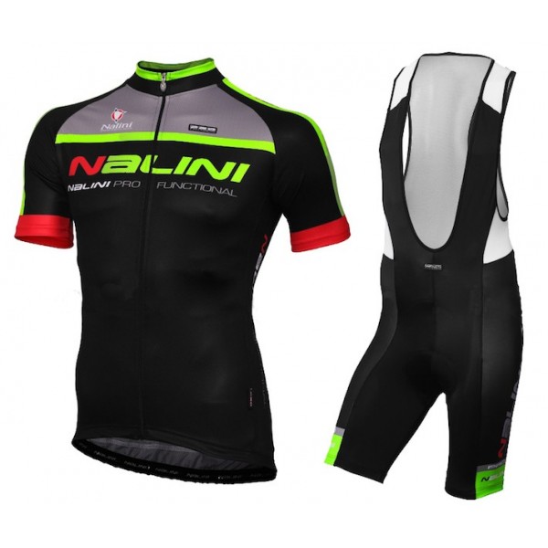 2015 Nalini Grechetto Schwarz fluorescence Fahrradbekleidung Satz Fahrradtrikot Kurzarm Trikot und Kurz Trägerhose JAIP776