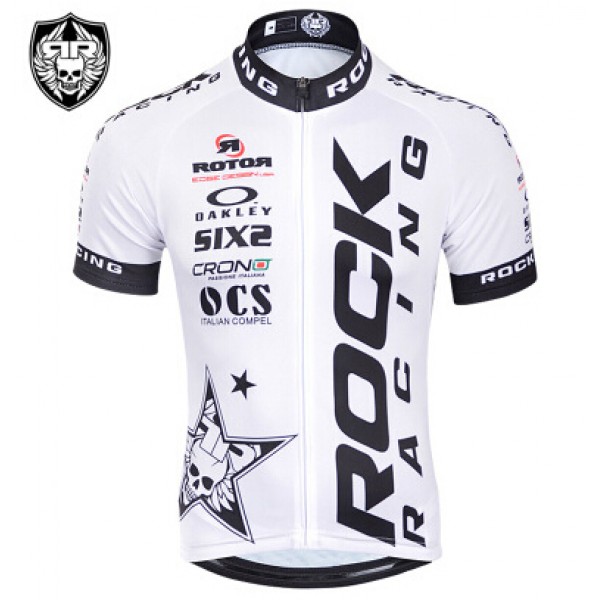 2015 Rock Racing Radtrikot Kurzarm Weiß LULF149