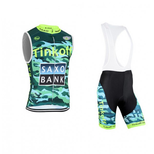 2015 Tinkoff Saxo Bank Camouflage ärmelloses Trikot und Kurz Trägerhose LSXP101