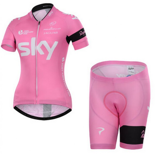 2015 Sky Damen Radbekleidung Radtrikot Kurzarm und Fahrradhosen Kurz BPAD912