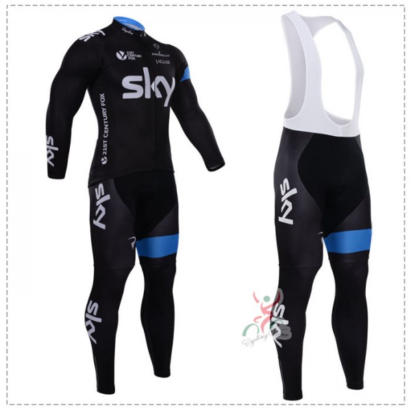 2015 SKY Fahrradbekleidung Radtrikot Satz Langarm und Lange Trägerhose KVAJ140