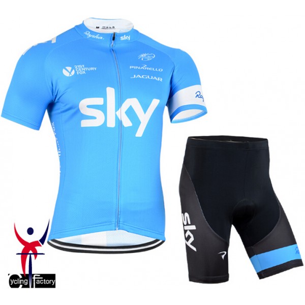 2015 Sky Maillot Cyclisme Courte Blau und Kurz Radhose SWXK771