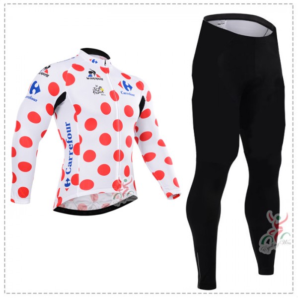 2015 Tour de France Fahrradbekleidung Radtrikot Satz Langarm und Lange Fahrradhose MDOO825