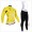 2015 Tour de France jaune Fahrradbekleidung Radtrikot Satz Langarm und Lange Trägerhose ZCGU305