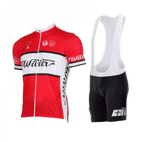 WILIER 2015 Weiß Rot Fahrradbekleidung Satz Fahrradtrikot Kurzarm Trikot und Kurz Trägerhose PAWN744
