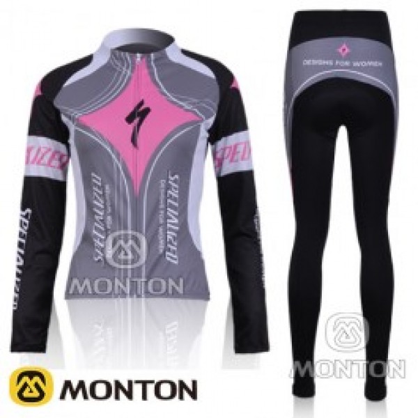 2011 Specialized Rosa Damen Fahrradbekleidung Radtrikot Satz Langarm und Lange Fahrradhose NSWF230