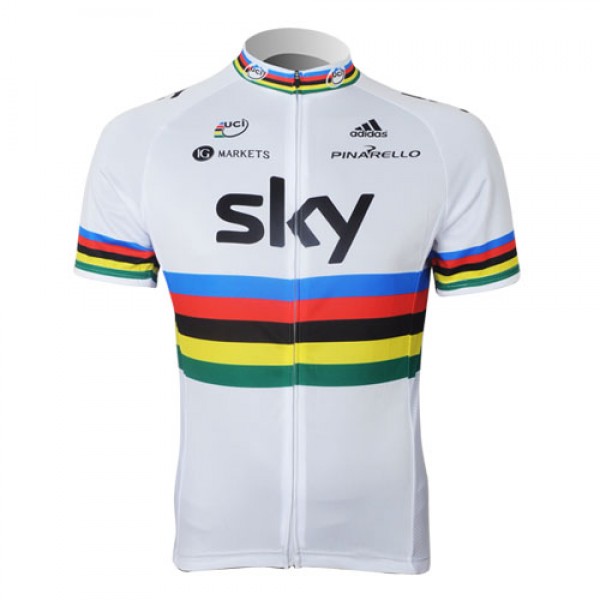 2013 Team Sky UCI Radtrikot Kurzarm Weiß AKAT790