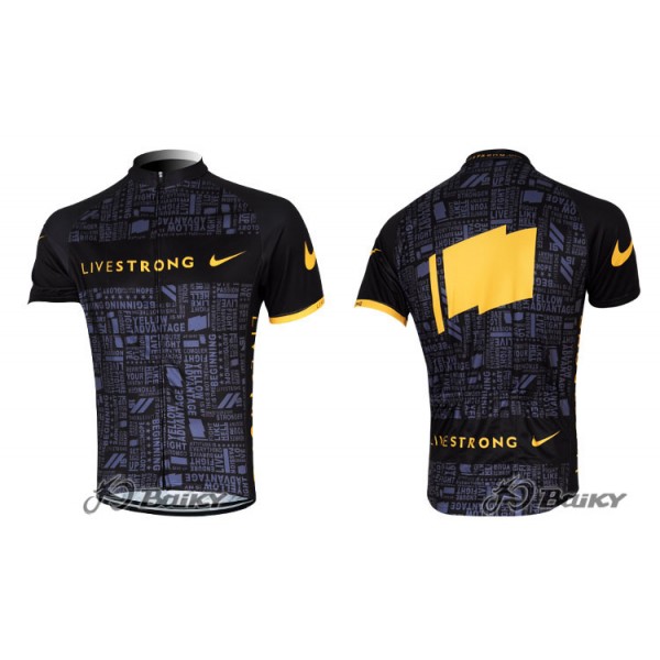 2012 LiveStrong Pro TEAM Radtrikot Kurzarm Schwarz DJOX984