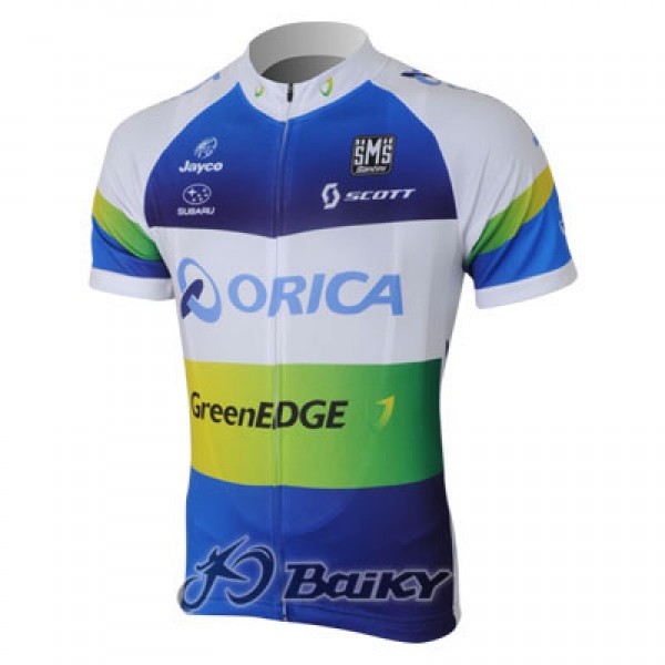 2013 Green Edge ORICA Radtrikot Kurzarm Blau ETHV260