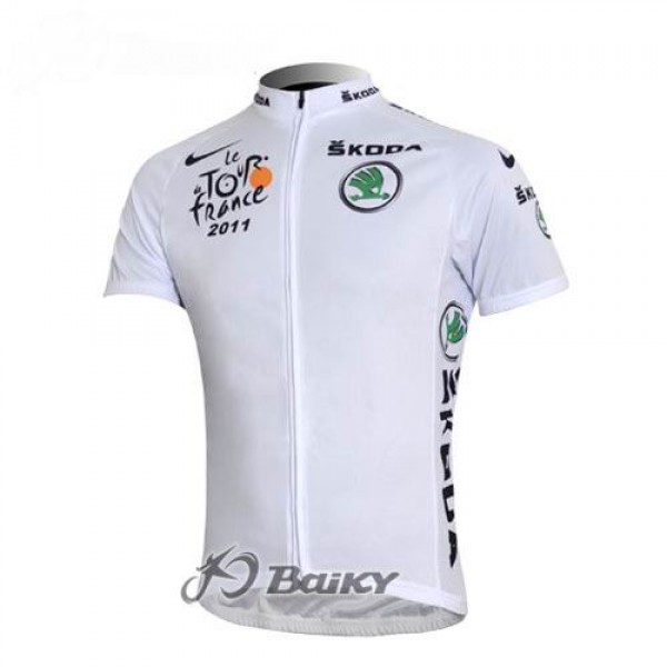 2011 Tour de France Radtrikot Kurzarm Weißen Trikots FDVW744