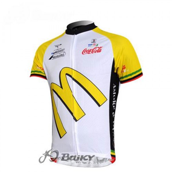 McDonald Legea Pro Team Radtrikot Kurzarm Weiß Gelb MHZA632