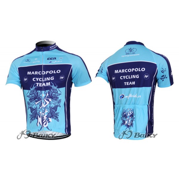 2012 Marco Polo Radtrikot Kurzarm Blau NGPB152