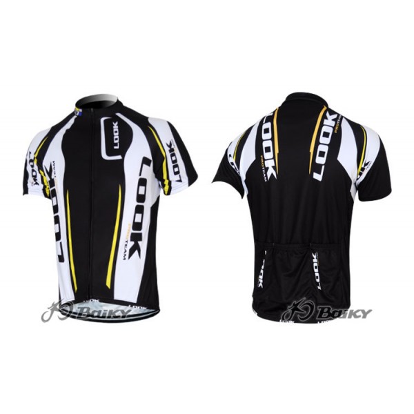 2012 Look Cycle Radtrikot Kurzarm Weiß Schwarz OXFA457