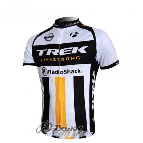 RadioShack Trek Nissan Livestrong Radtrikot Kurzarm Weiß Schwarz Gelb PGDT940