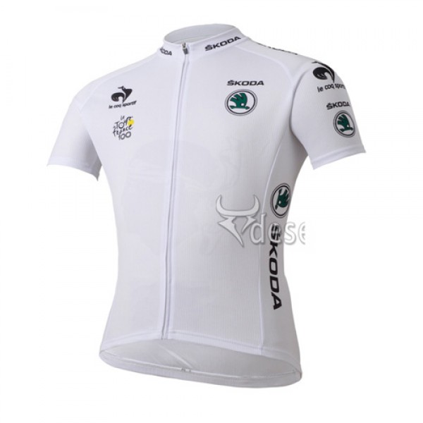 Tour de France le coq sportif Weißen Trikots Radtrikot Kurzarm RWSJ855