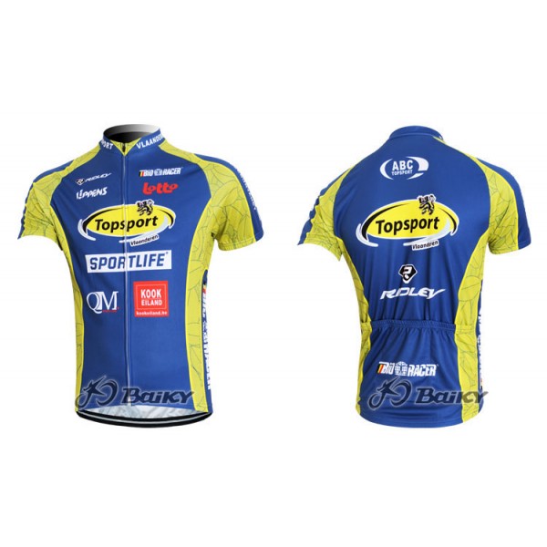 2012 Topsport Radtrikot Kurzarm Blau Gelb SNWN302