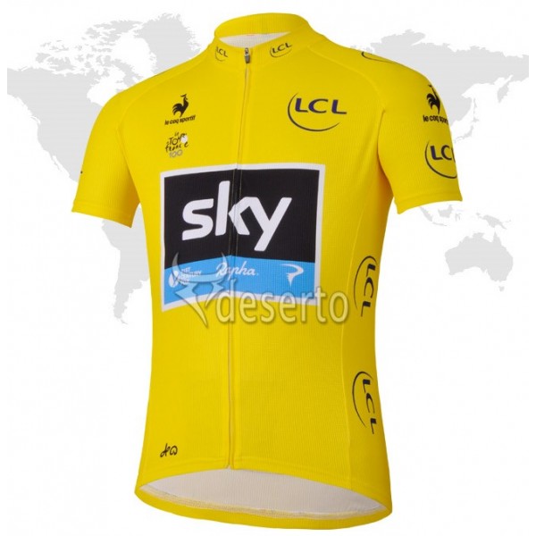 2013 Team Sky Gelbes Trikot Radtrikot Kurzarm TFEM287