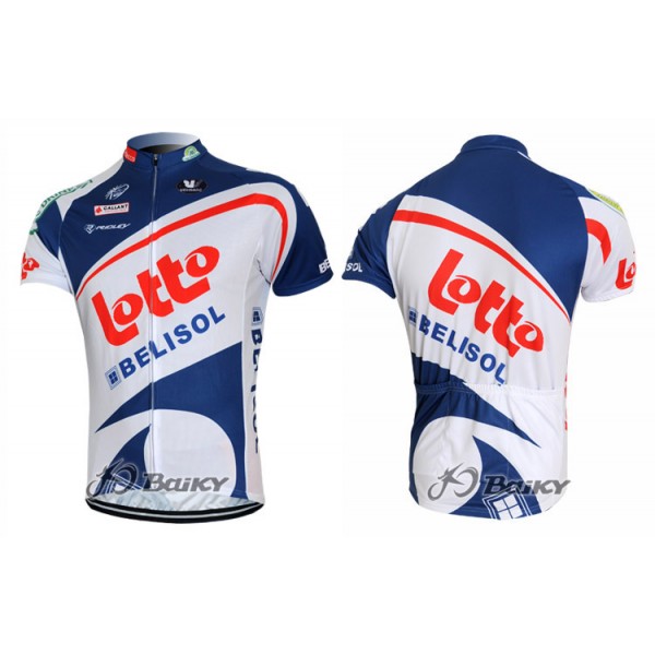 2012 Lotto Belisol Radtrikot KurzarmWeiß Blau VUDW775